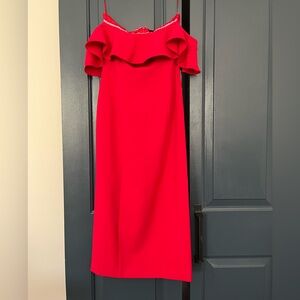 Jay Godfrey, strapless off the shoulder dress, bright pink, size 0